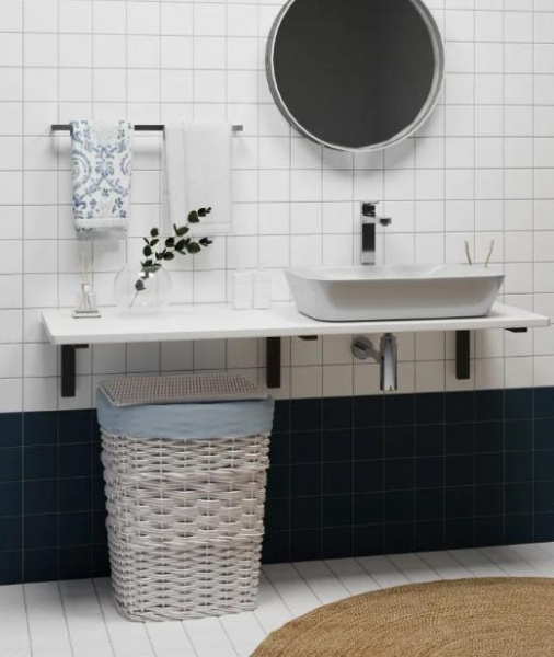 Столешница 120*50(55) бежевая отверстие справа